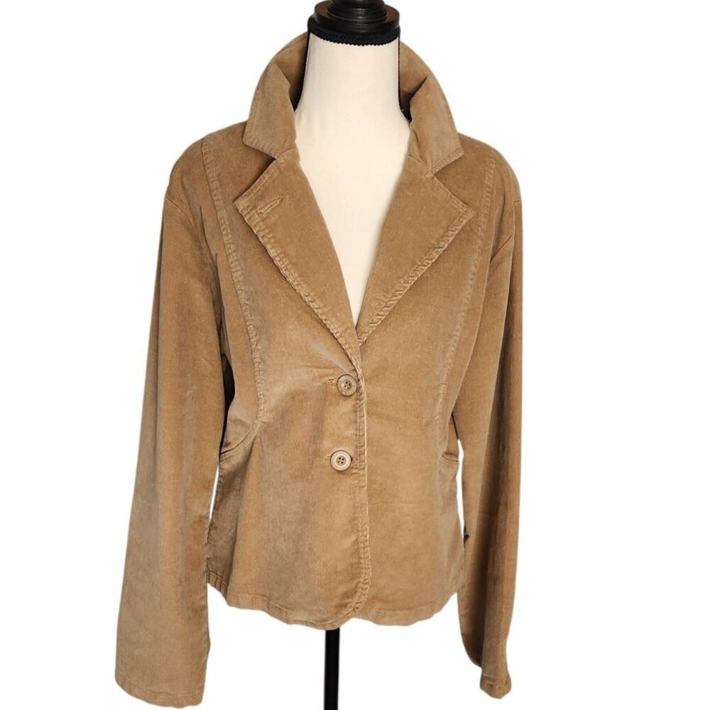 90s Vintage Bill Blass Jeanswear Brown Corduroy 2 Button Cropped Jacket Sz Large